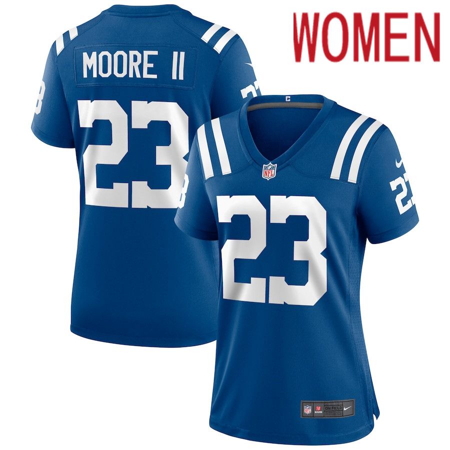 Women Indianapolis Colts #23 Kenny Moore II Nike Royal Game NFL Jersey->women nfl jersey->Women Jersey